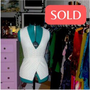 Nicholas White Size 4 Crochet Sleeveless Top